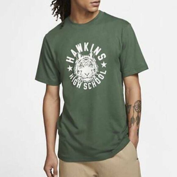 NIKE Stranger Things T Shirt Mens Size M Hawkins High School Green Tee CK2342 - Picture 9 of 9
